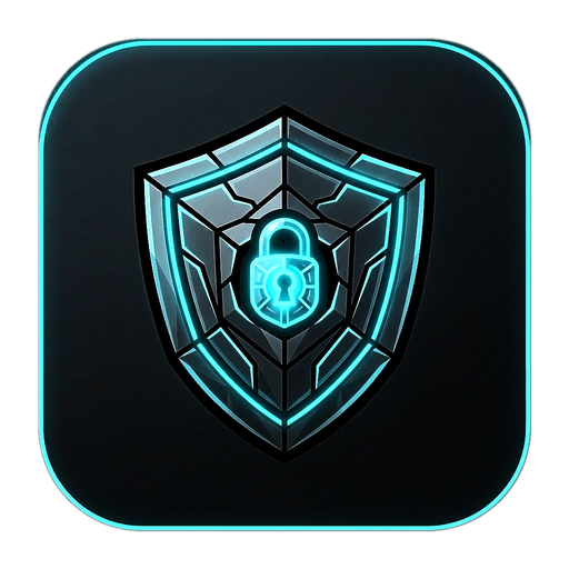 SafeAgentAI mark: a shield carrying a padlock, in a lit frame